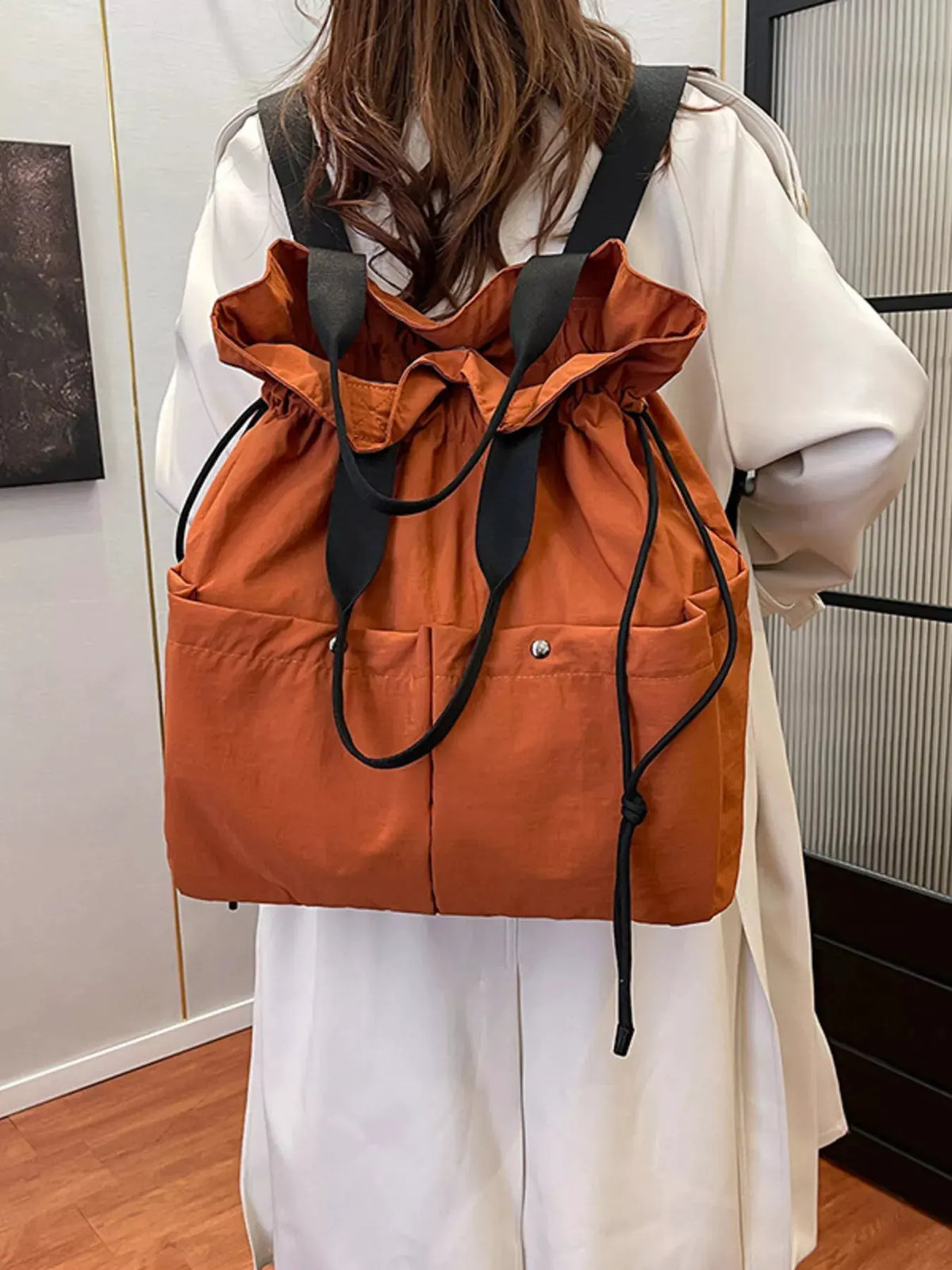 Drawstring Closure Lightweight Backpack Bag by Partner Label