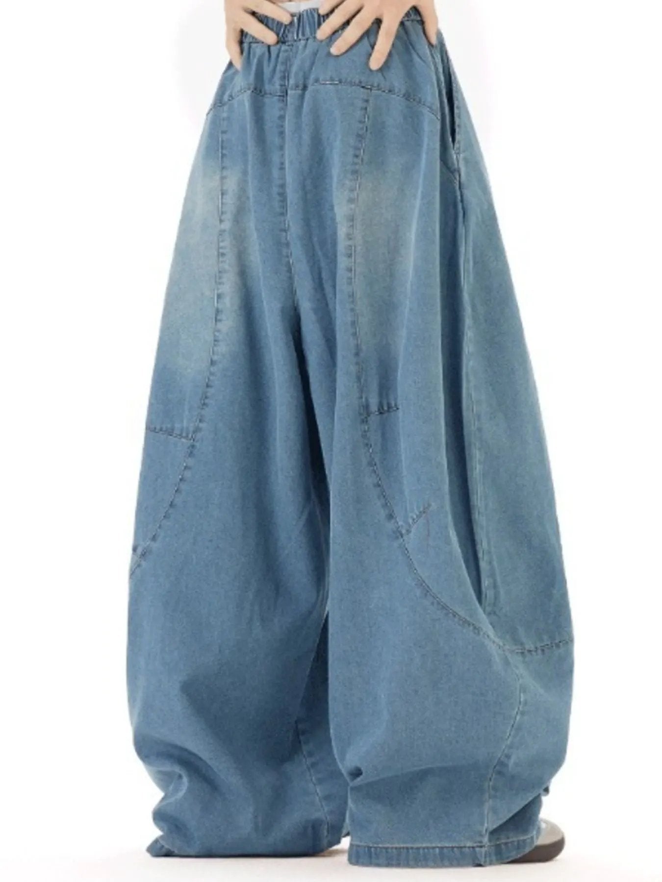 Men's Full Size Wash Wide Leg Jeans Plus Size by Partner Label