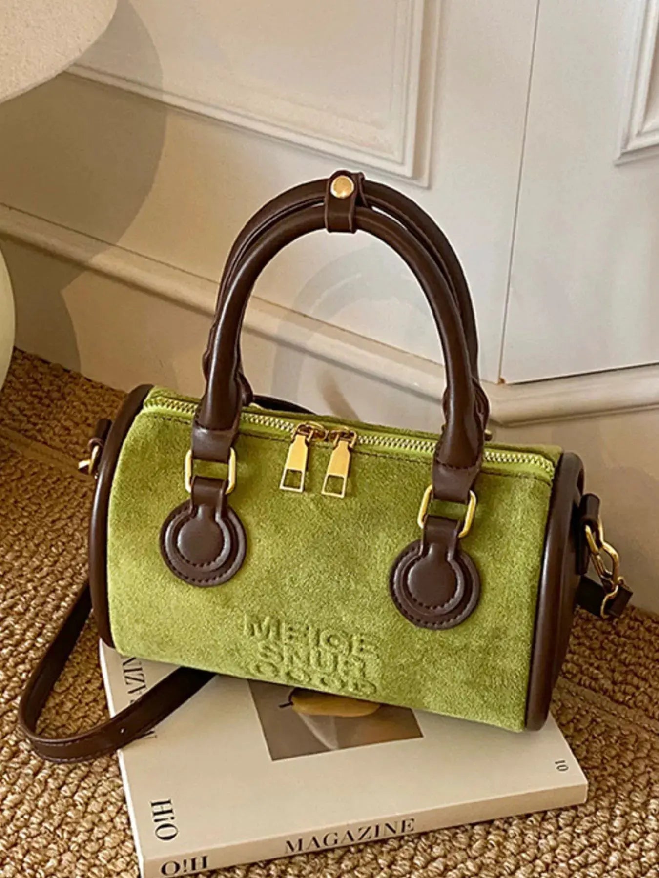 Barrel Crossbody Bag with Top Handle by Partner Label