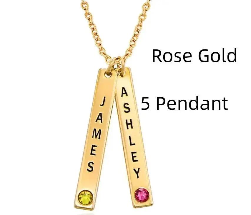 Personalized Vertical Necklace, Mother's Day Gift by Maiden-Art