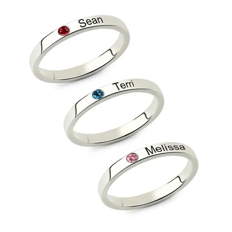 S925 ring lettering couple personalized name customization by Maiden-Art
