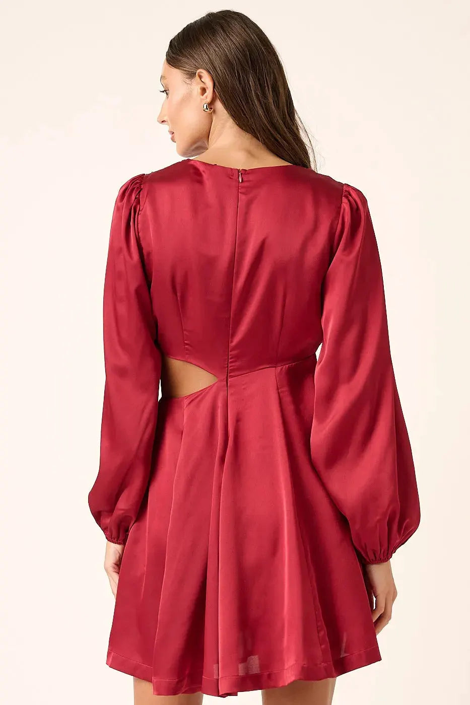 Mittoshop Satin Side Cutout Detail Mini Dress by Mittoshop