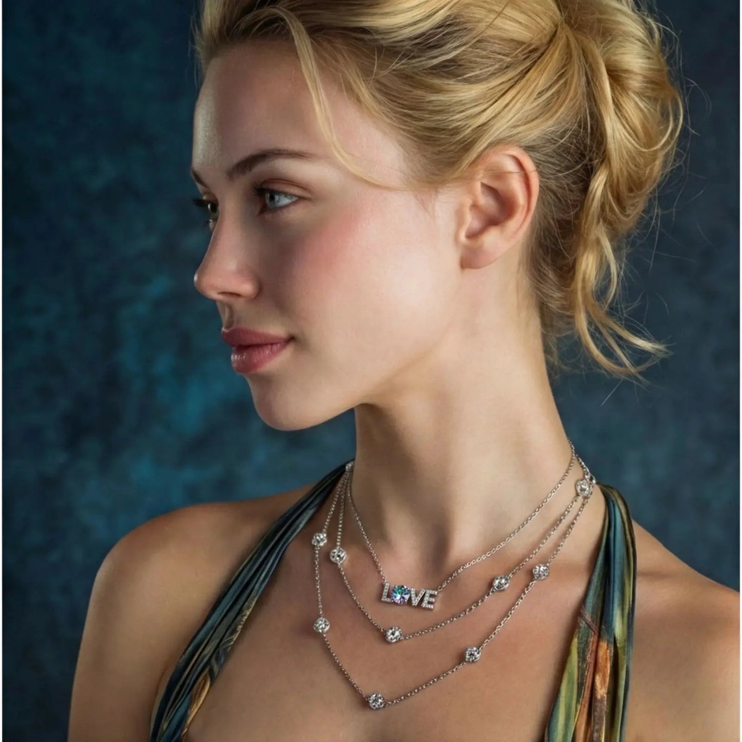 LOVE Moissanite Necklace by Equanimity Essence.