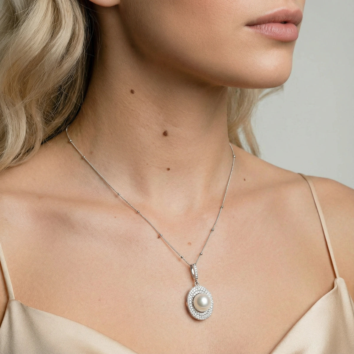 Pearl Halo Necklace by Equanimity Essence.
