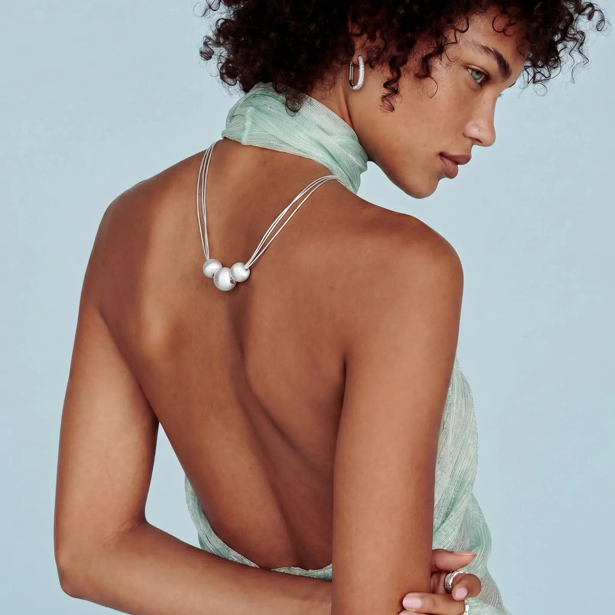 Silver Strand Layers Necklace by Equanimity Essence.