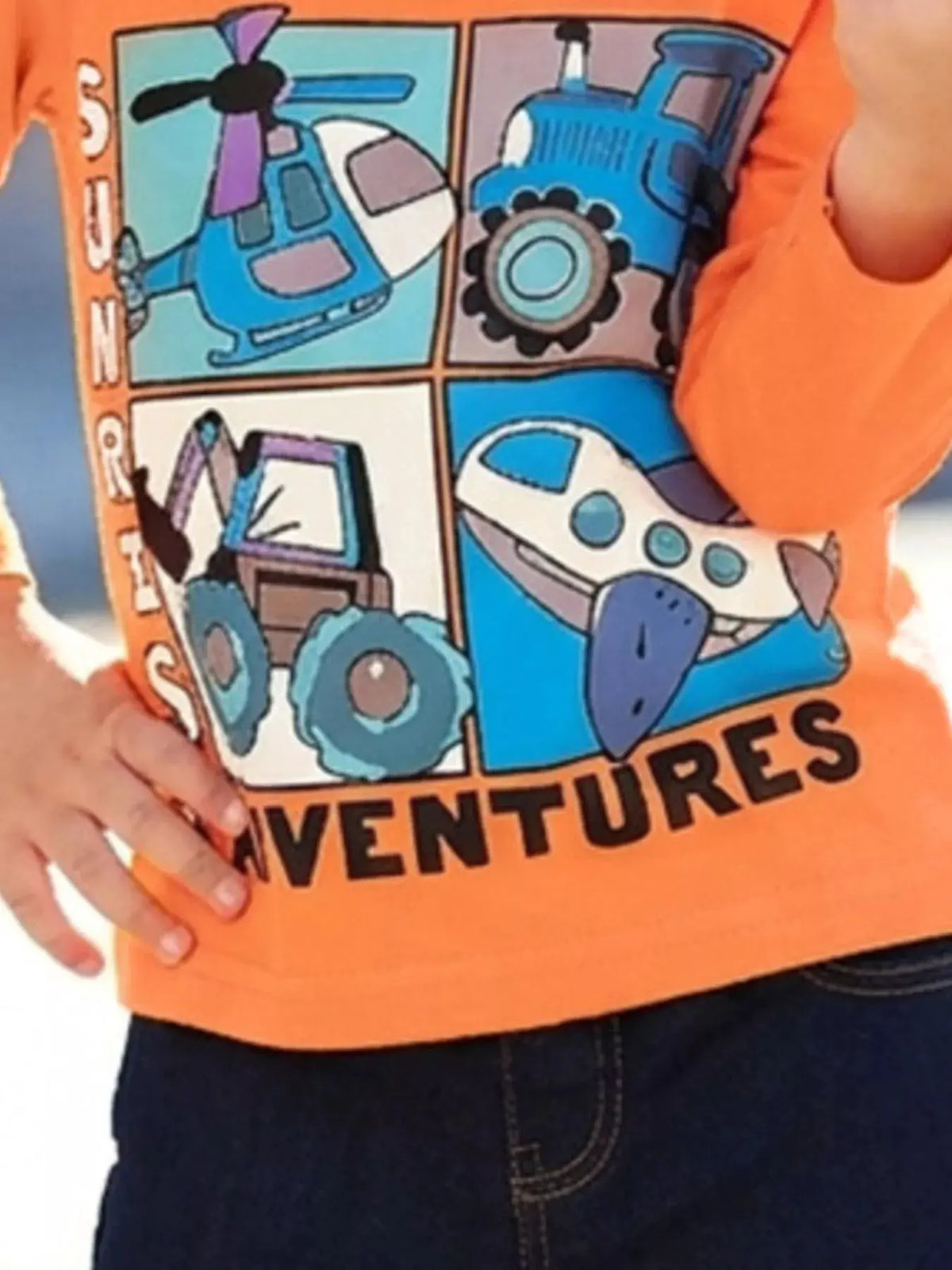 Children's Vehicle Graphic Long-Sleeve T-Shirt by Trendsi