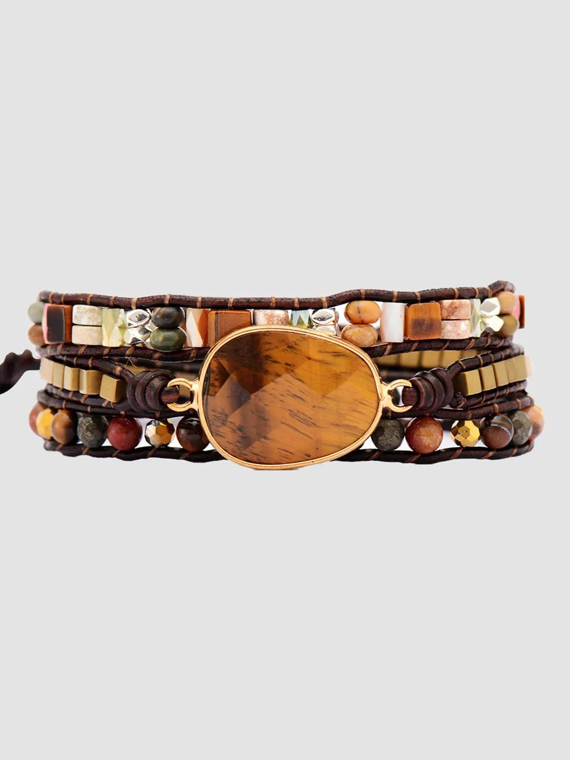 Geometrical Shape Triple-Layer Bracelet by Partner Label