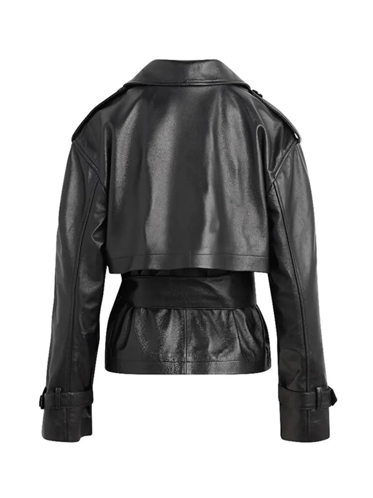 Leather Belted Trench Jacket by Partner Label