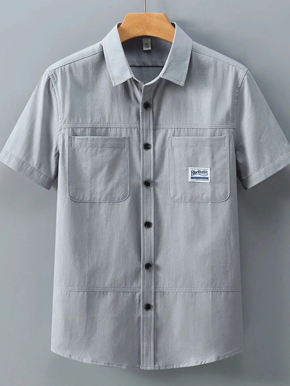 Men's Plus Size Button Up Short-Sleeve Shirt by Trendsi
