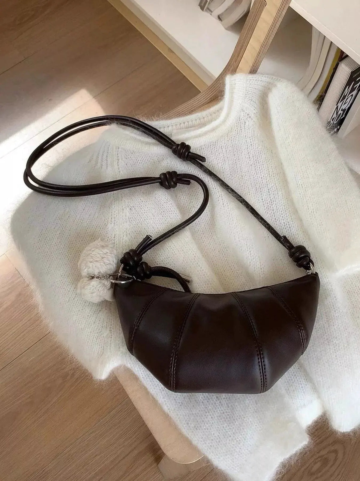 Croissant Shaped Crossbody Bag by Partner Label