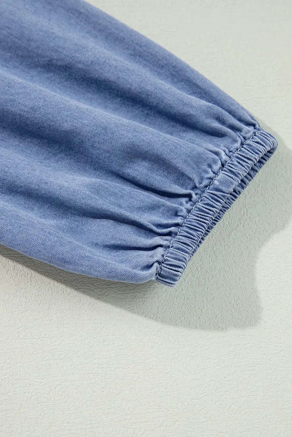 Tied Plunge Three-Quarter Sleeve Denim Dress by Partner Label