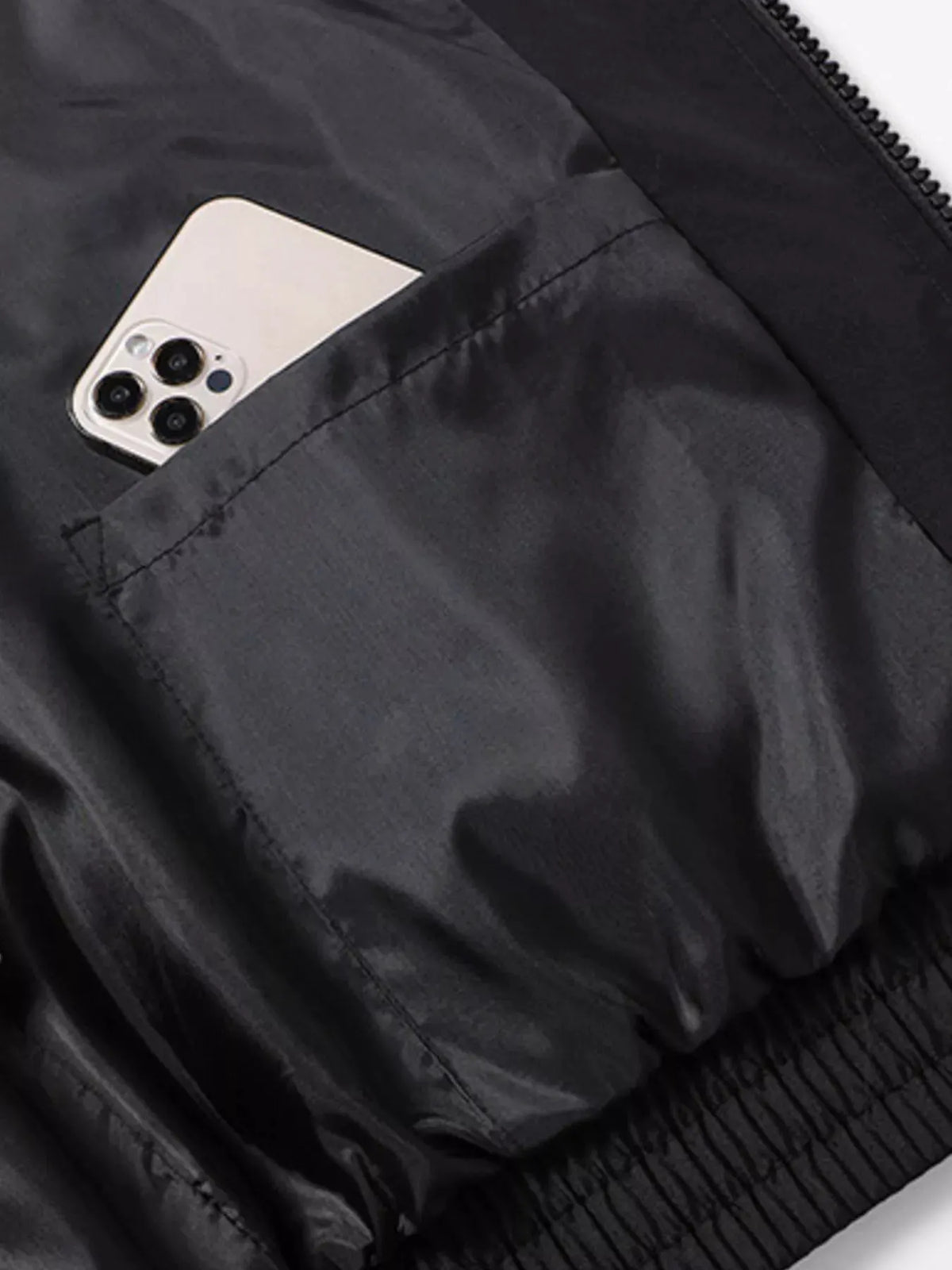Men's Racing-Inspired Zip Up Bomber Jacket by Trendsi