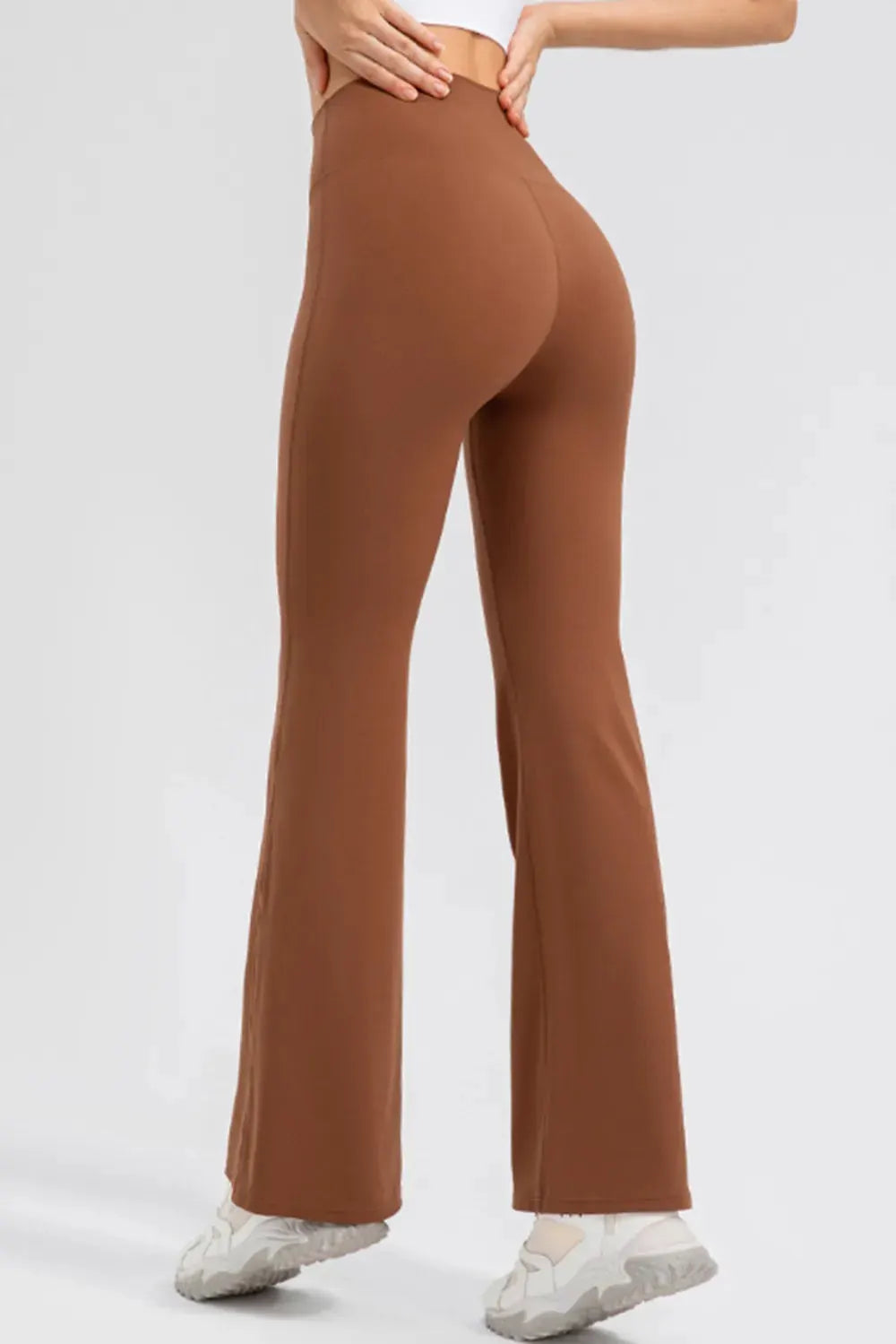 Wide Waistband High Waist Bootcut Active Leggings by Partner Label