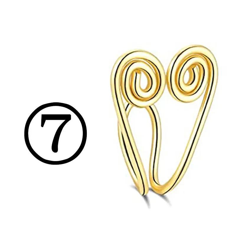 New Twisted Geometric Hollow Stainless Steel Non-hole Fake Nose by Maiden-Art