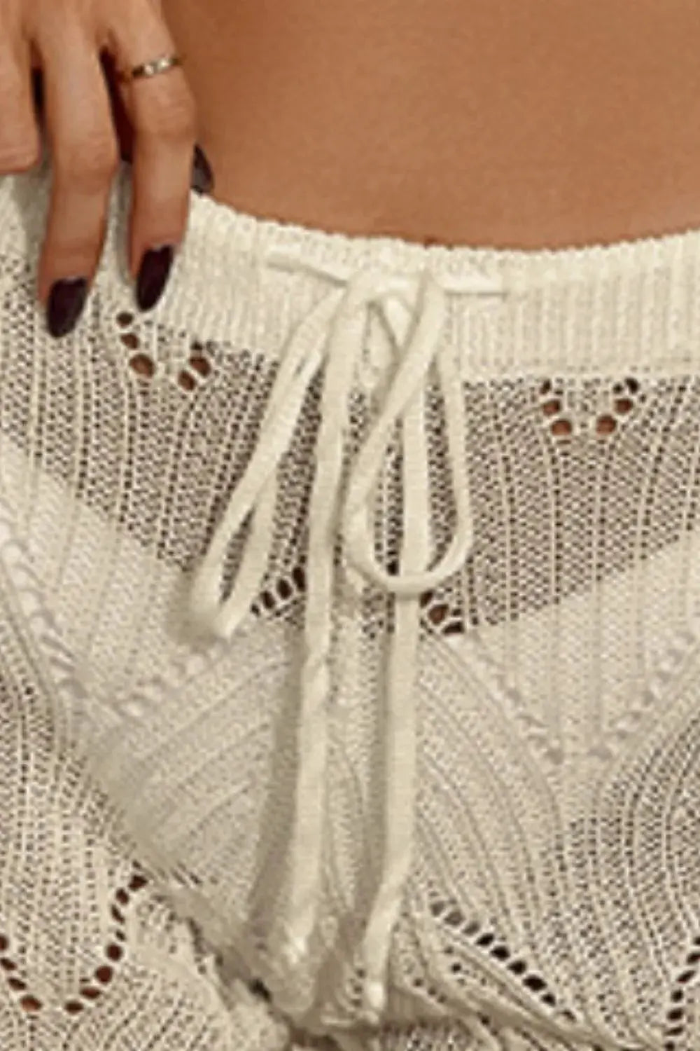 Drawstring Cutout Swim Shorts by Partner Label