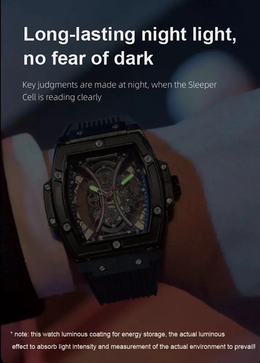 RUIMAS Quartz Sport Watches for Man Hollow Out Fashion Men Wristwatch 3ATM Waterproof Silicone Strap Clock Relogio Masculino 334 by MEGIR WATCH GROUP