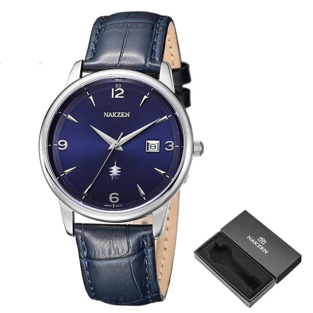 Men Watches Ontwerp Luxe Mannen Quartz Horloge Rvs Gmt Horloge Top Merk Echt leer Waterproof Dress Watch Horloges Reloj Homber 1006 by MEGIR WATCH GROUP