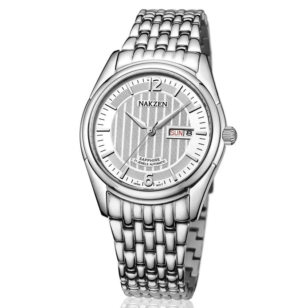 NAKZEN Mens Automatic Mechanical Watch Miyota 8205 Movemen Men Business Waterproof Stainless Steel Watch Clock Relogio Masculino 6009 by MEGIR WATCH GROUP