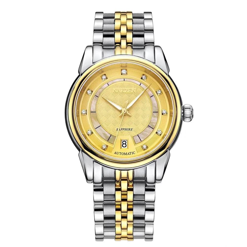 NAKZEN Men Japan Automatic NH35 Movement Mechanical Watch Mens Luminous Waterproof Diamond Classic Wrist Watches Reloj Hombre 6033 by MEGIR WATCH GROUP