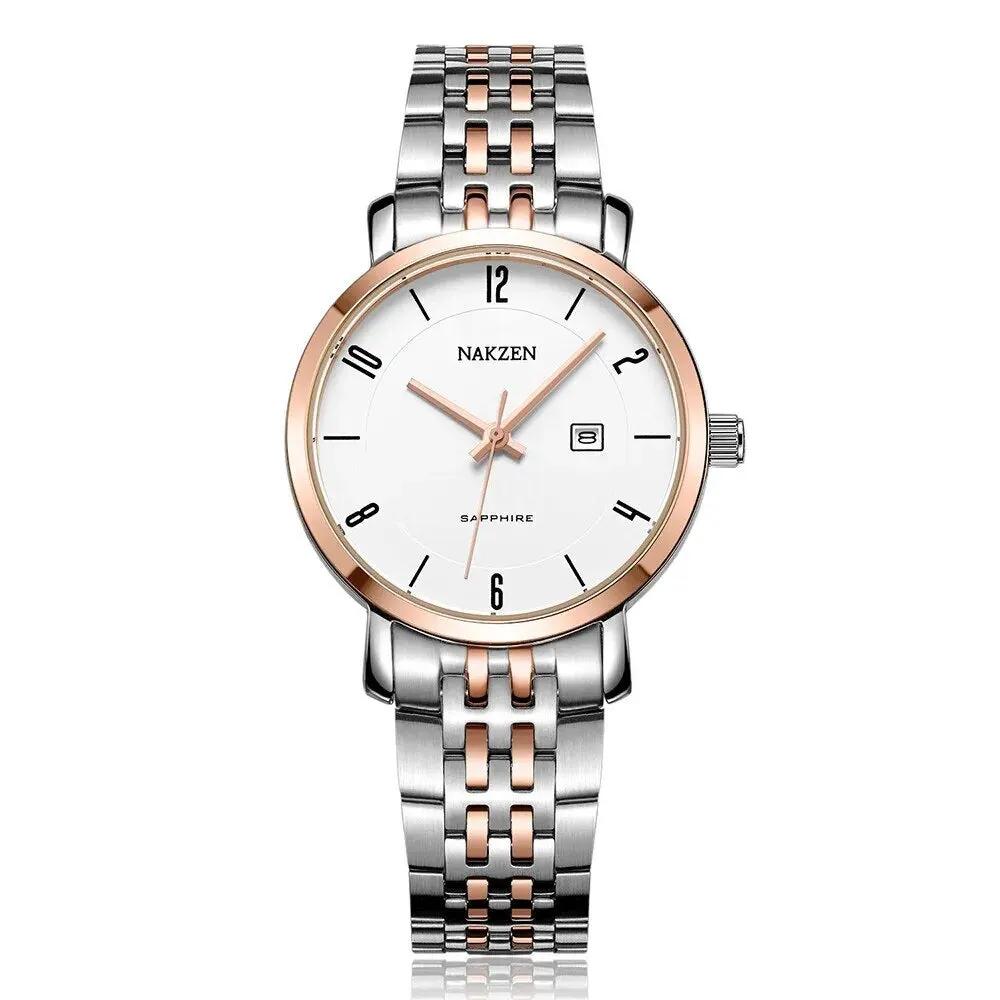 NAKZEN Luxury Tops Brand Women Quartz Wrist watch Ladies Full Steel Waterproof Watches Female Sapphire Designer Dress Watches 4033 by MEGIR WATCH GROUP