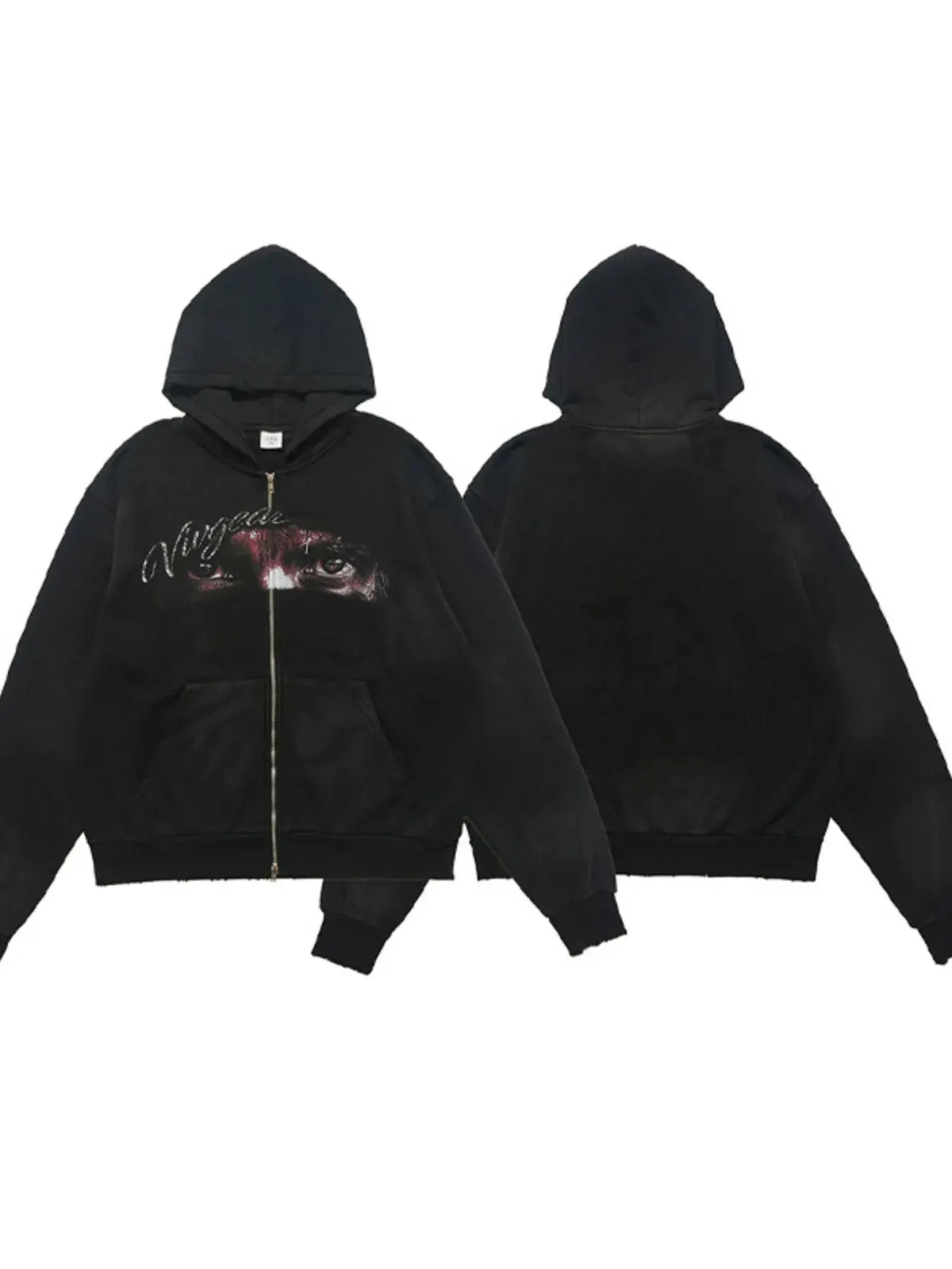Men's Graphic Zip-Up Hoodie with Pockets by Partner Label