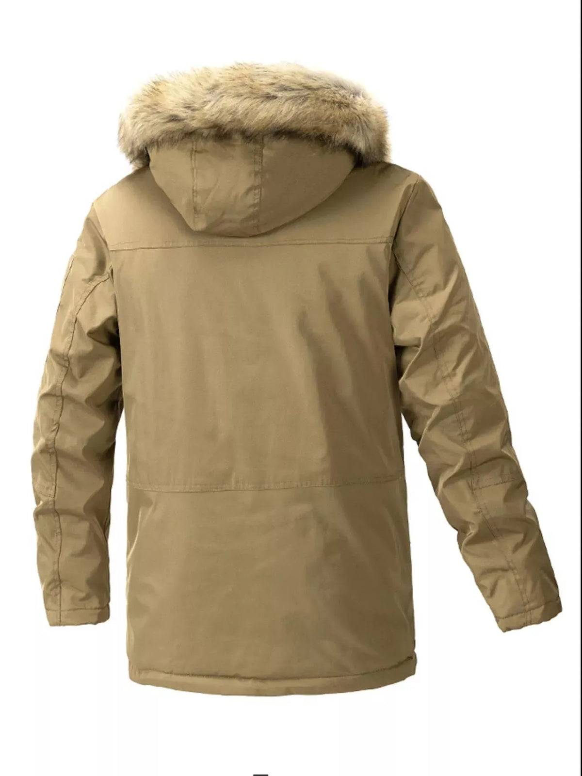 Men's Plus Size Fur Hooded Winter Parka Coat by Partner Label