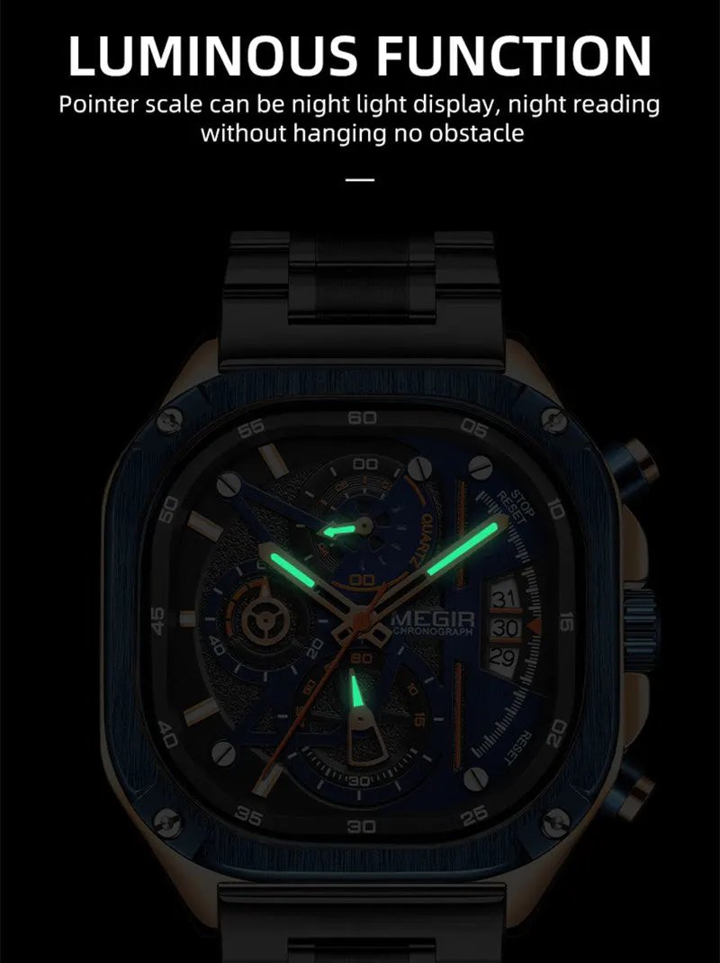 MEGIR Sports Military Watches for Men Luxury Business Casual Wristwatches Waterproof Date Clock Chronograph Reloj Hombre 2217 by MEGIR WATCH GROUP