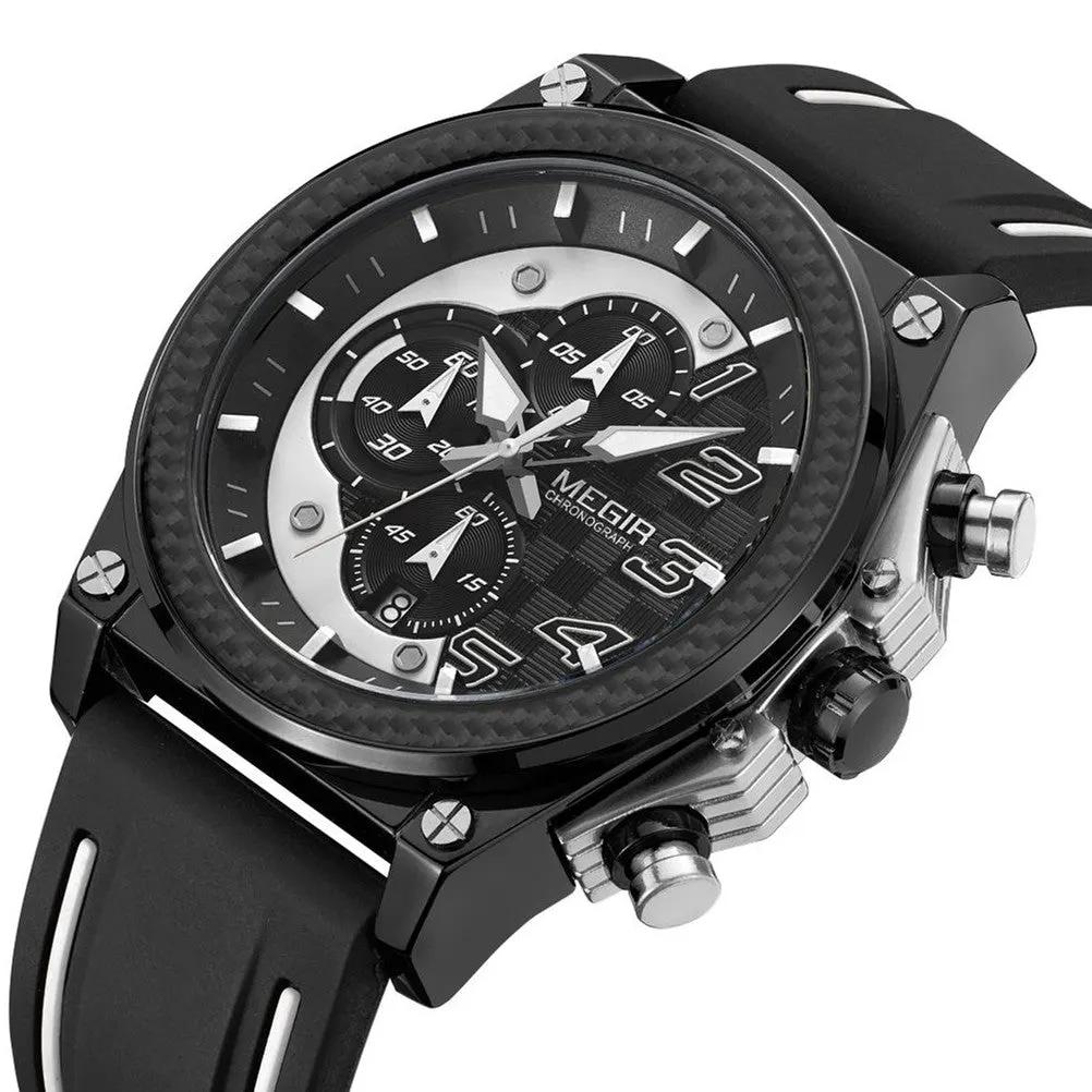 MEGIR Chronograph Sports Watch Men Silicone Military Watches Waterproof Date Clock Fashion Quartz Wristwatches Reloj Hombre 2051 by MEGIR WATCH GROUP