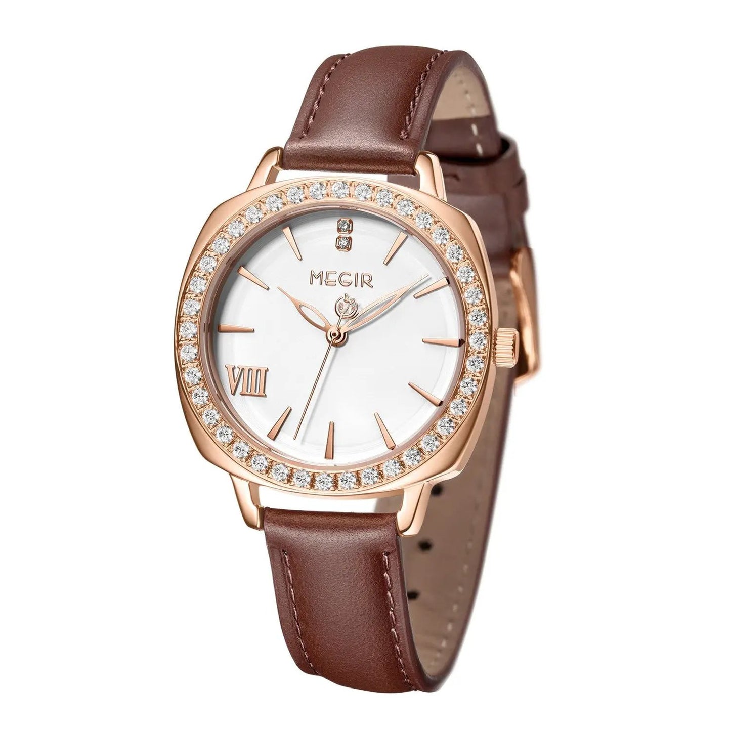 MEGIR Fashion Women Watch Luxury Diamond Leather Ladies Bracelet Watch Female Quartz Wristwatches Dress Clock Relogio Feminino 7029 by MEGIR WATCH GROUP