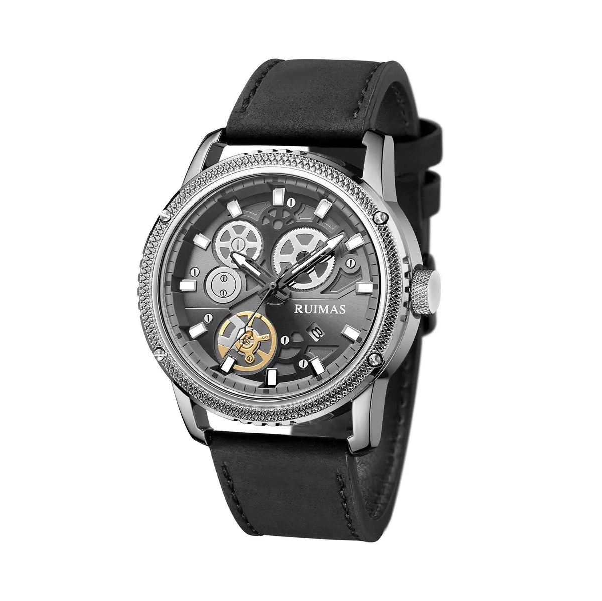 RUIMAS Relogio Masculino Luxury Leather Band Quartz Wristwatch Men Big Dial Moda Watches Waterproof Sport Military Reloj Hombre 306 by MEGIR WATCH GROUP