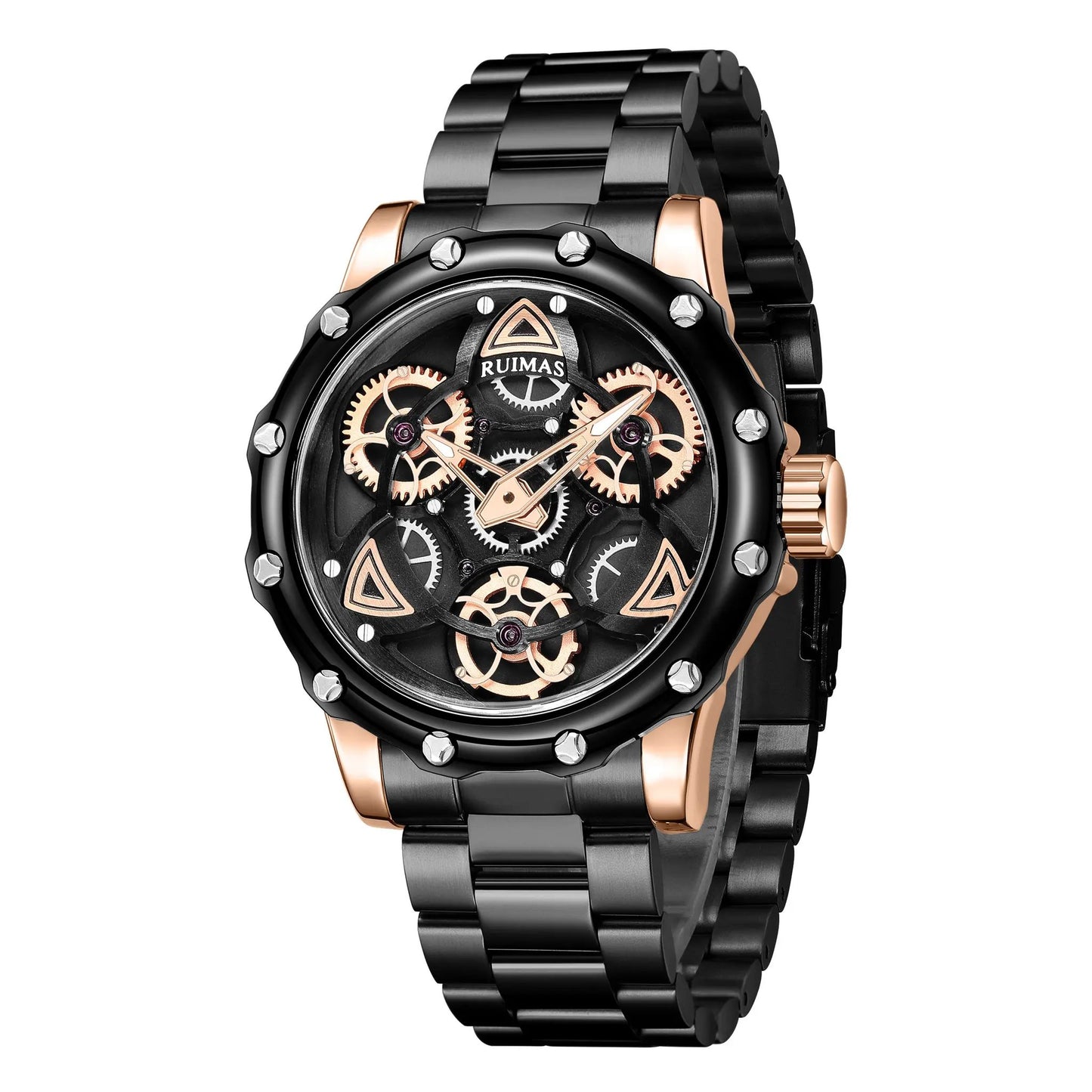 RUIMAS Quartz Watches Men's Business Wristwatch Waterproof Male Clock Chronograph Stainless Steel Casual Watch reloj hombre 331 by MEGIR WATCH GROUP