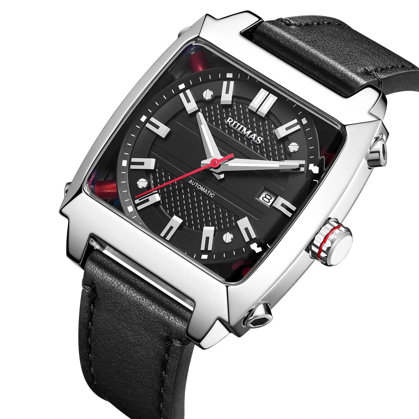 RUIMAS Men's Watches Luxury Automatic Mechanical Wrist Watches Calendar Sapphire Leather Chronograph for Man Reloj Hombre 6763 by MEGIR WATCH GROUP