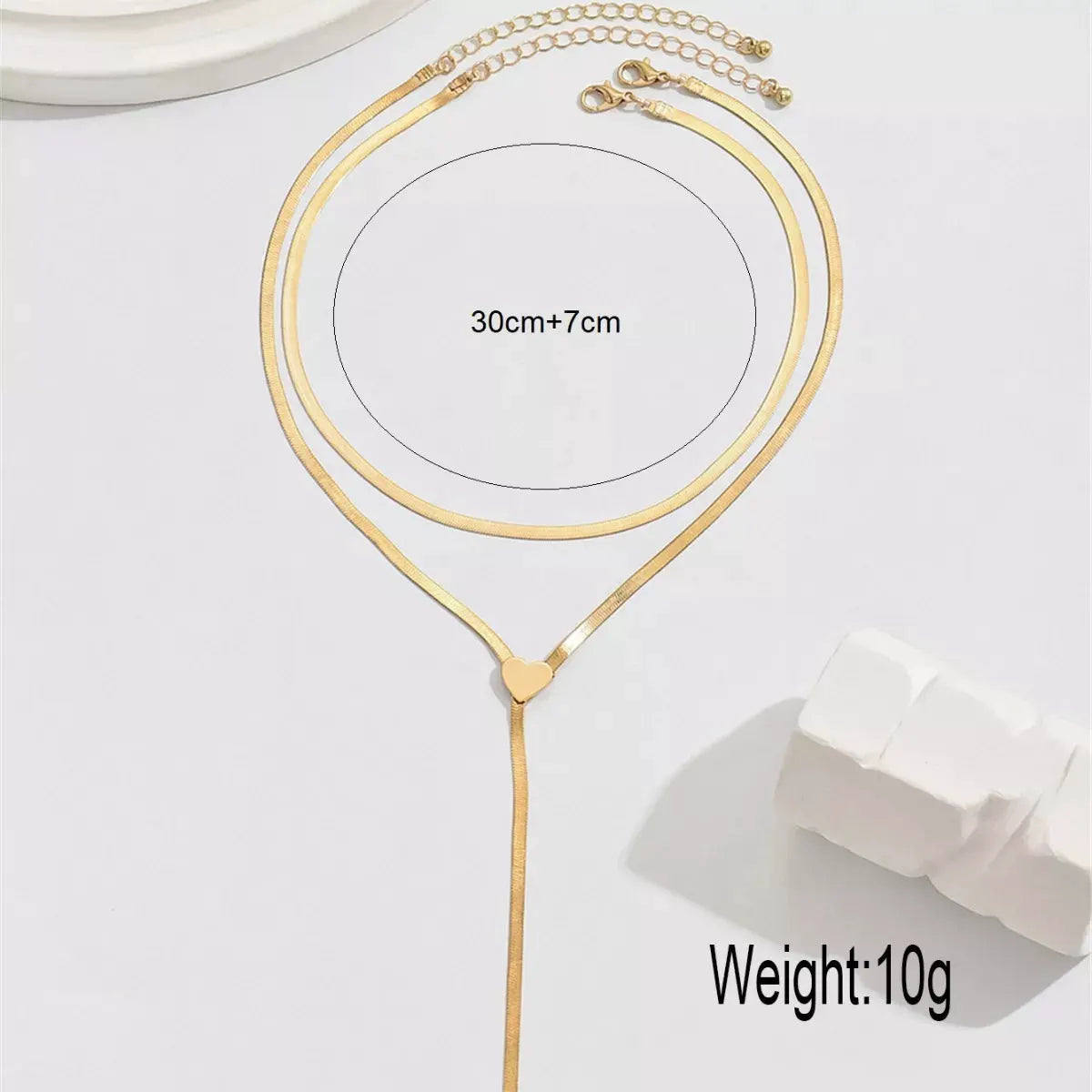 2 Piece 18K Gold-Plated Heart Necklace by Partner Label