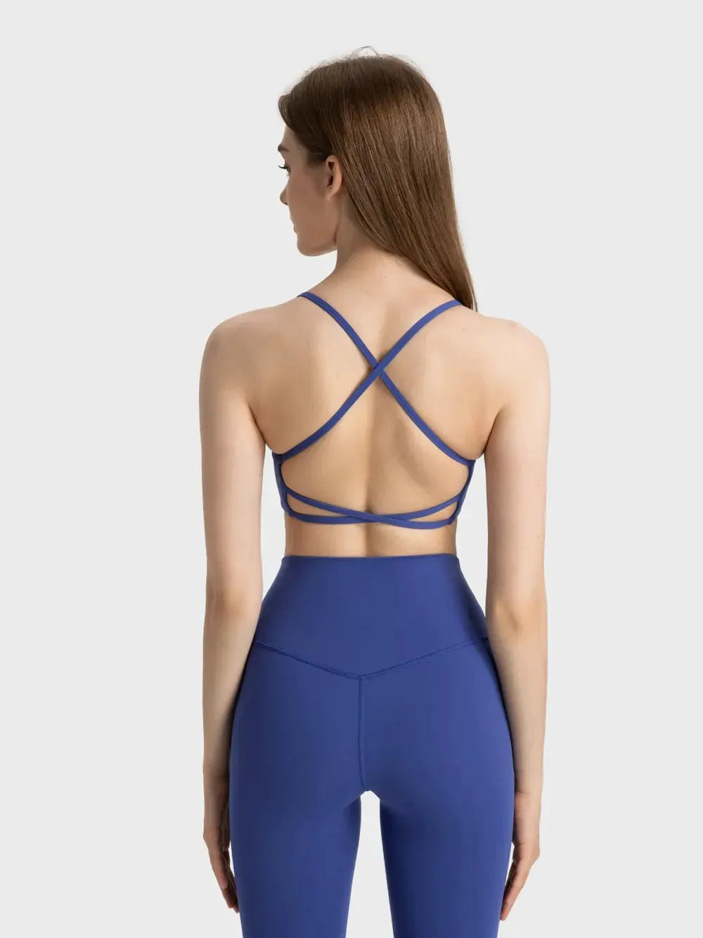 Millennia Crisscross Back Scoop Neck Active Cami with Detachable Chest Pads by Millennia