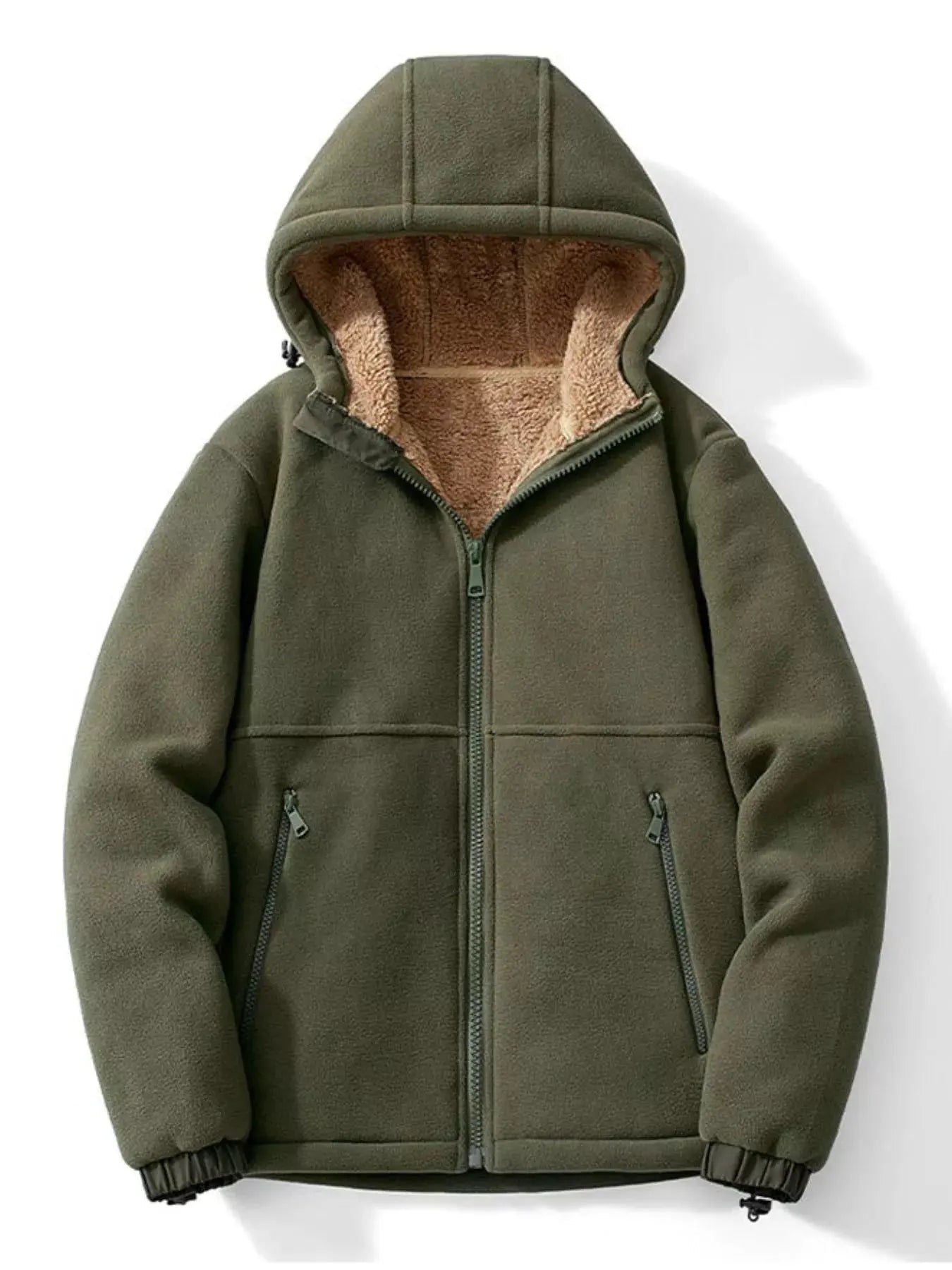 Men's Plus Size Warm Fleece Lined Zip-Up Hoodie by Partner Label