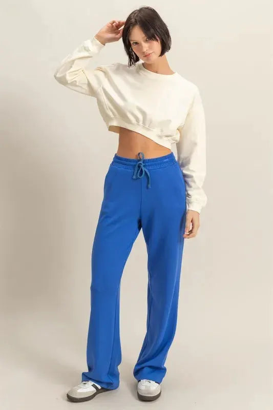 HYFVE Crew Neck Long Sleeve Crop Sweatshirt by HYFVE