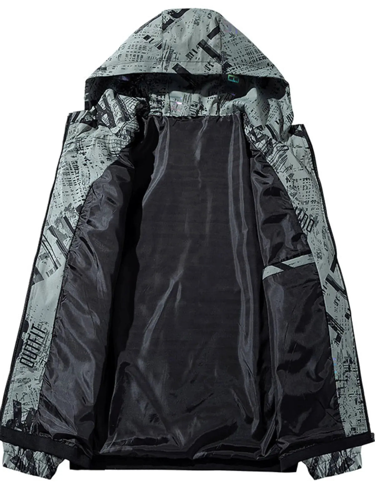 Men's Plus Size Zip Up Hooded Outerwear by Trendsi