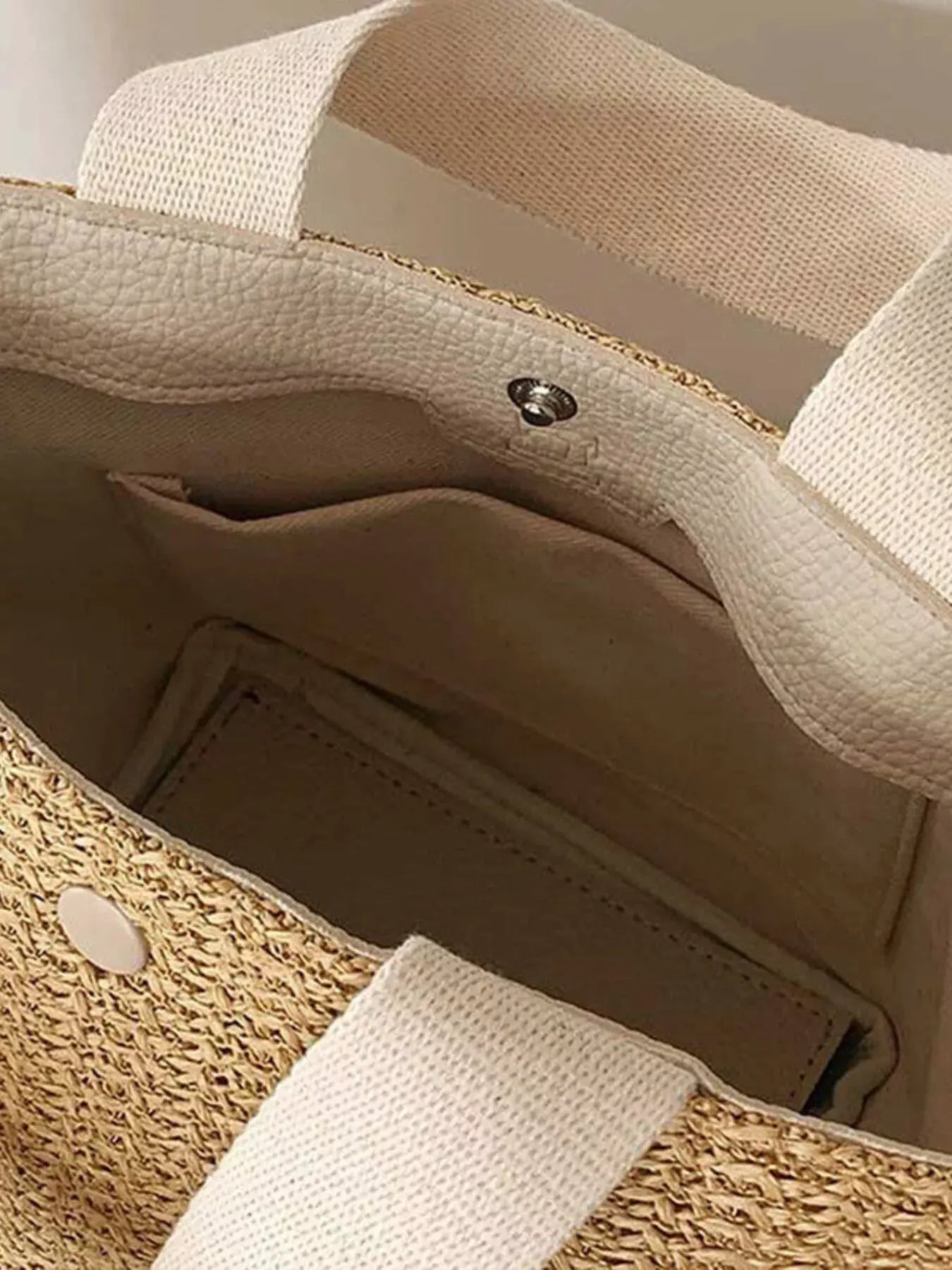 Woven Straw Tote Bag by Partner Label