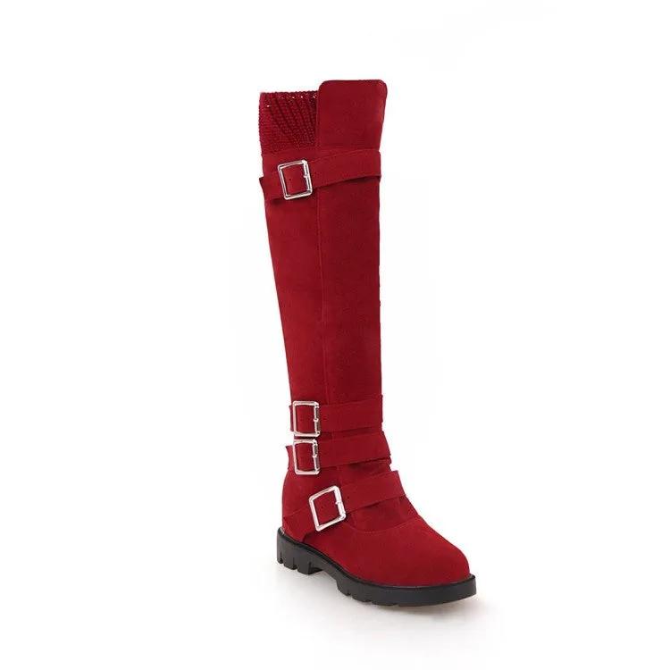 British Belt Buckle High Top Martin Boots Women by Maiden-Art