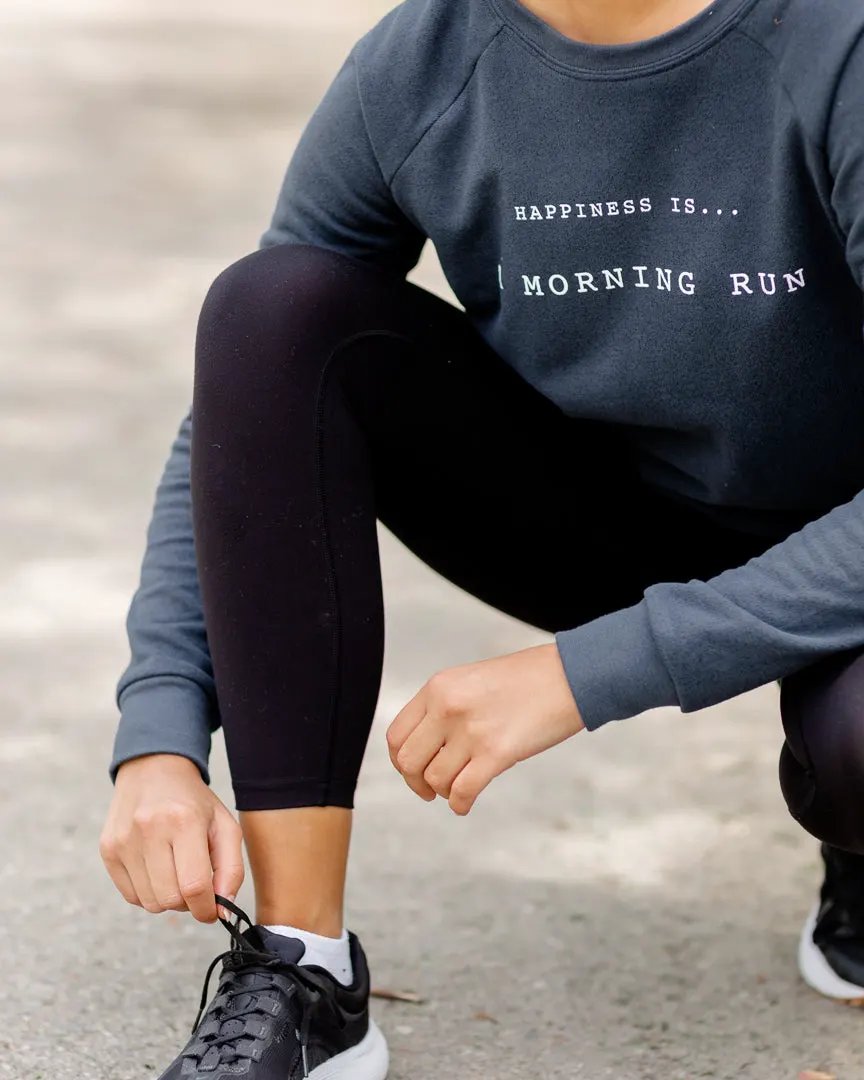 Women's Morning Run Crew Sweatshirt, True Navy by Running Collection