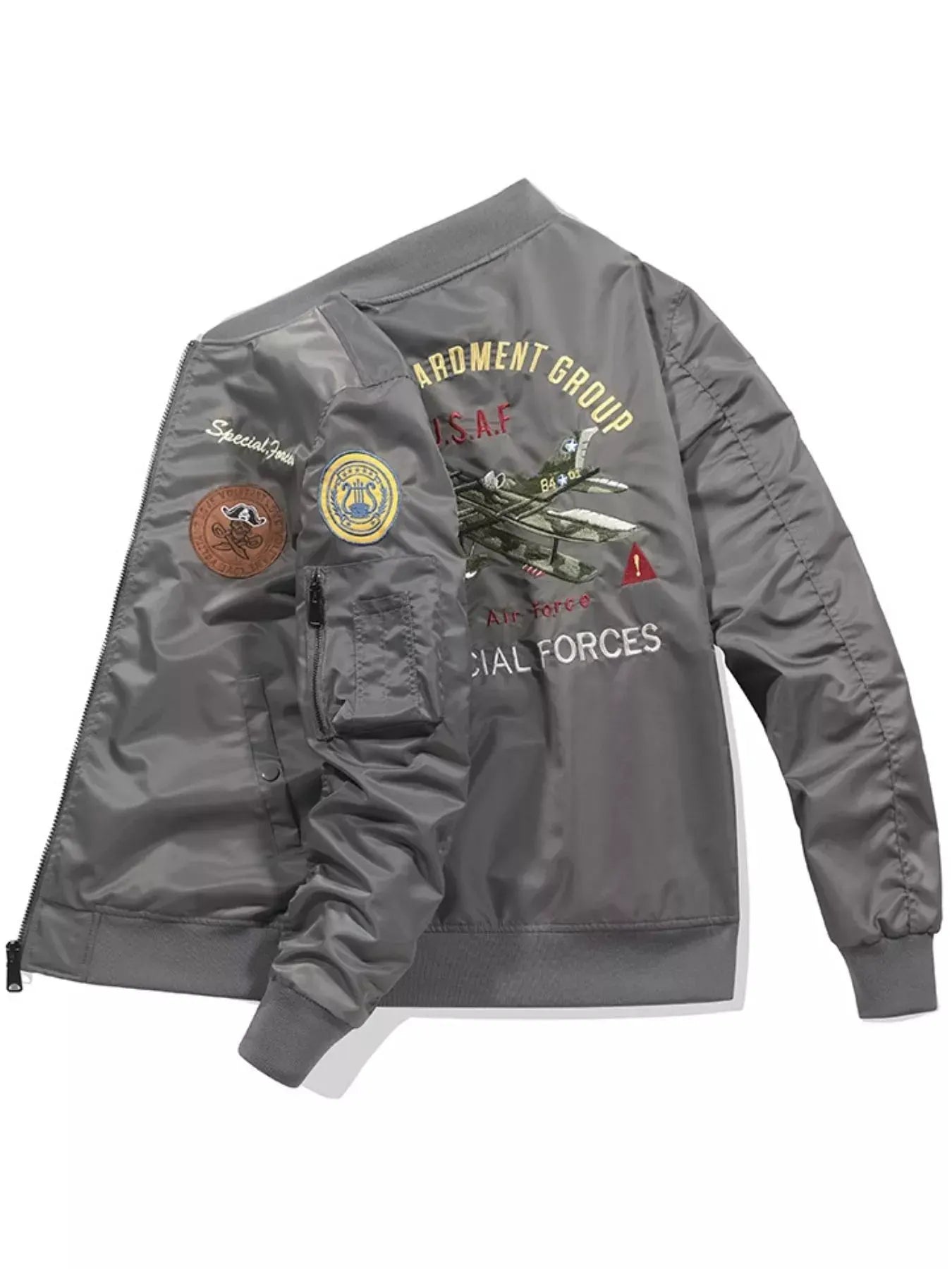 Men's Plus Size Zip Up Bomber Jacket by Partner Label
