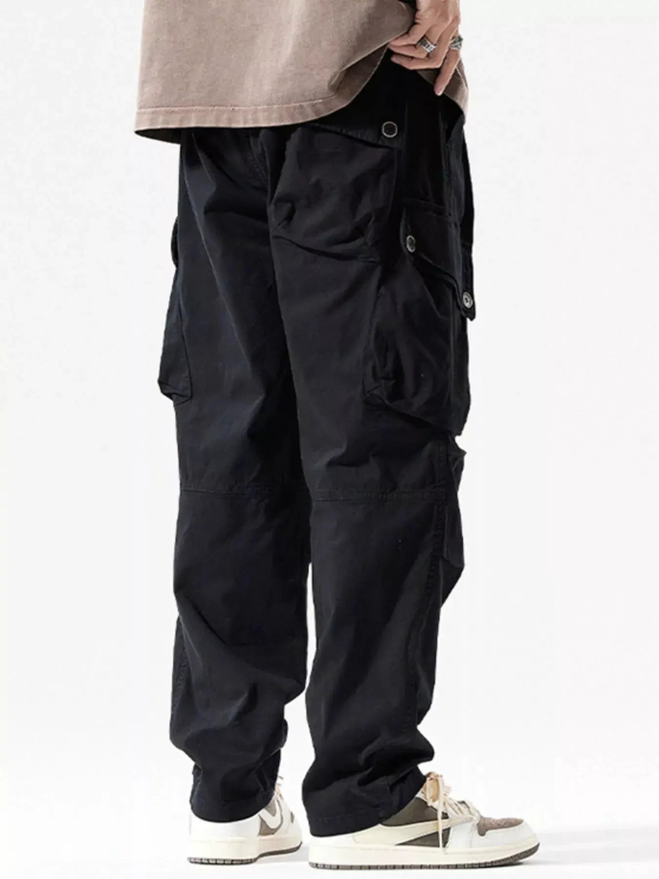 Men's Full Size Loose Fit Multi-Pocket Cargo Pants Plus Size by Partner Label