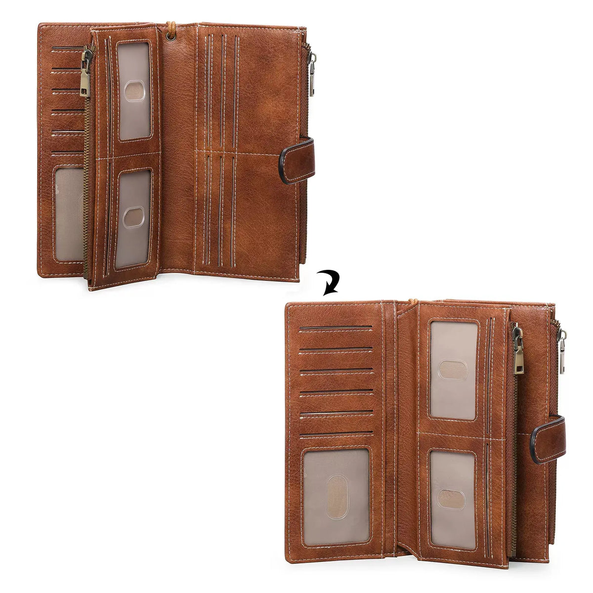Vintage Style Leather Wallet by Partner Label