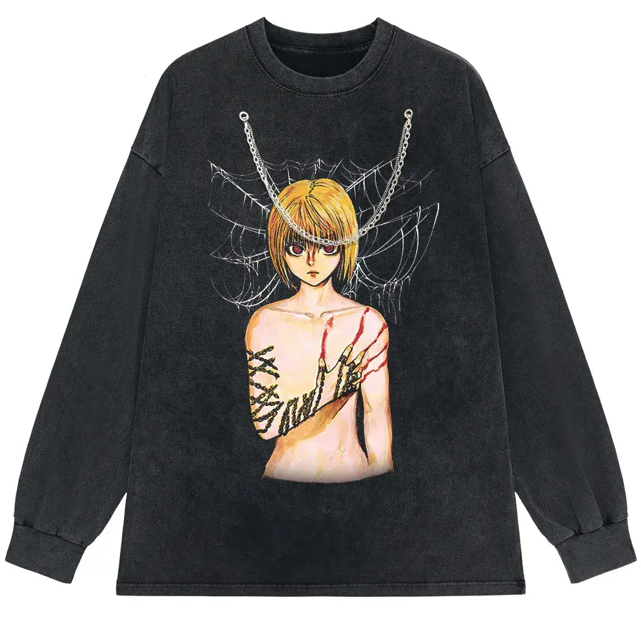 Men's Hip Hop Streetwear Anime Graphic T-Shirt Oversized Cotton Tee by Vimost Shop
