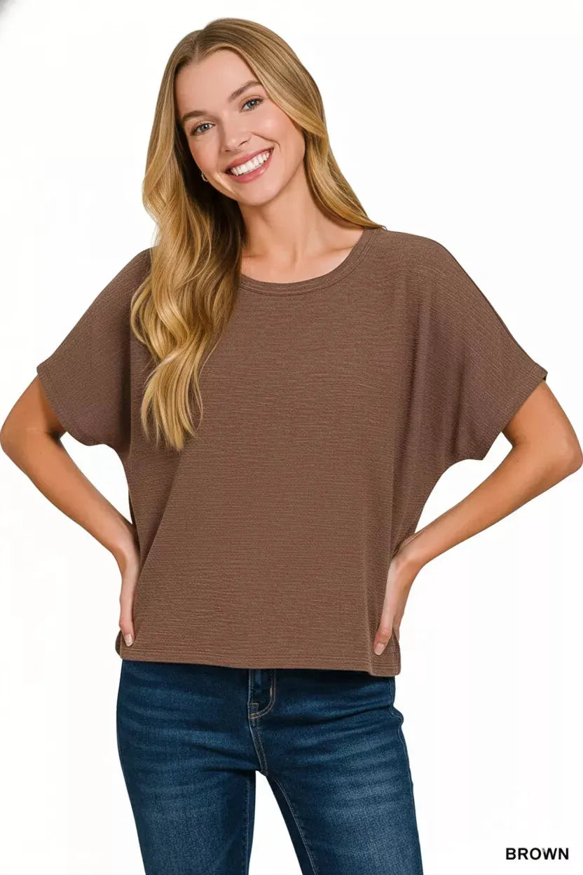 Zenana Cotton Slub Oversized Tee by Zenana