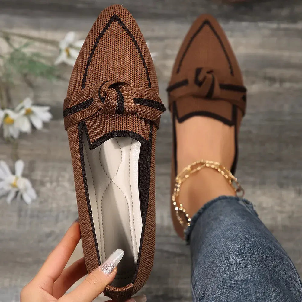 Point Toe Mesh Flat Slip-Ons by Partner Label