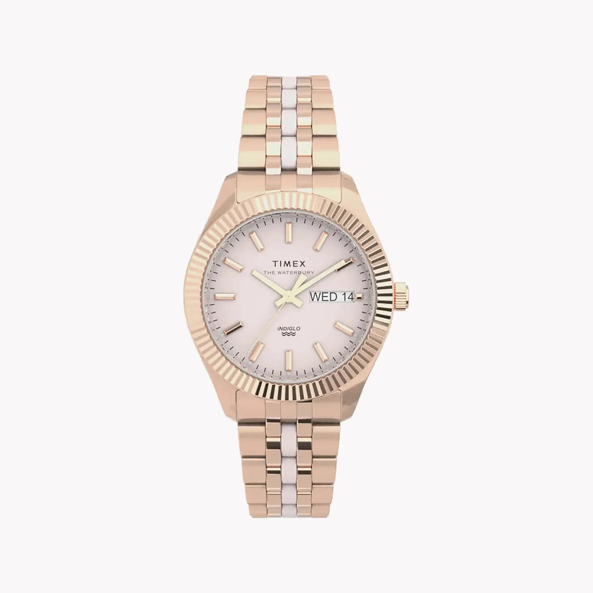 Timex Women's Rose Gold Stainless Steel Watch, Pink Dial | Tw2u82800 by TIMEX