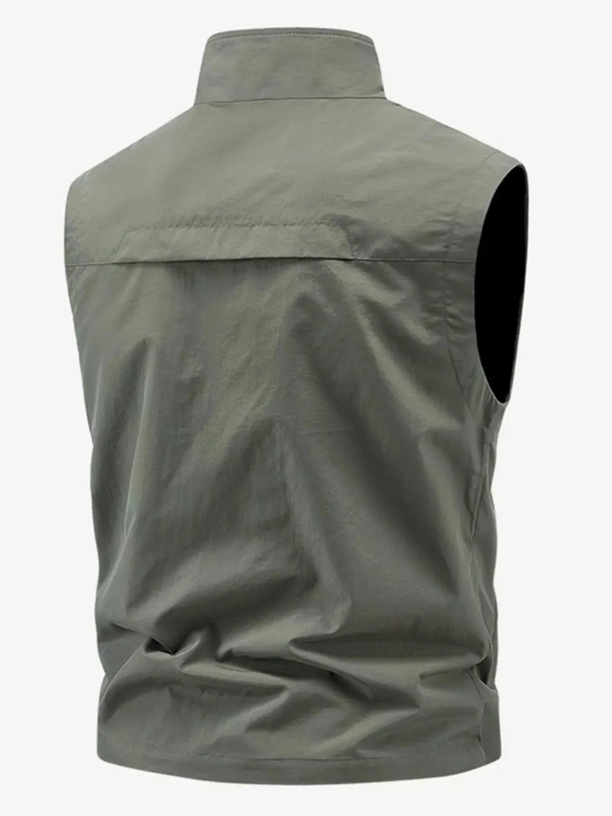 Men's Plus Size Lightweight Multi-Pocket Outdoor Vest by Trendsi