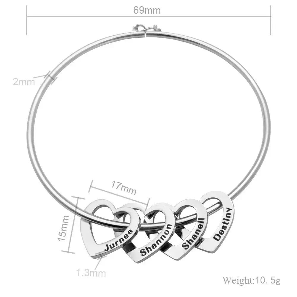 Love Bracelet Peach Heart Name Lettering Titanium Steel Bracelet by Maiden-Art