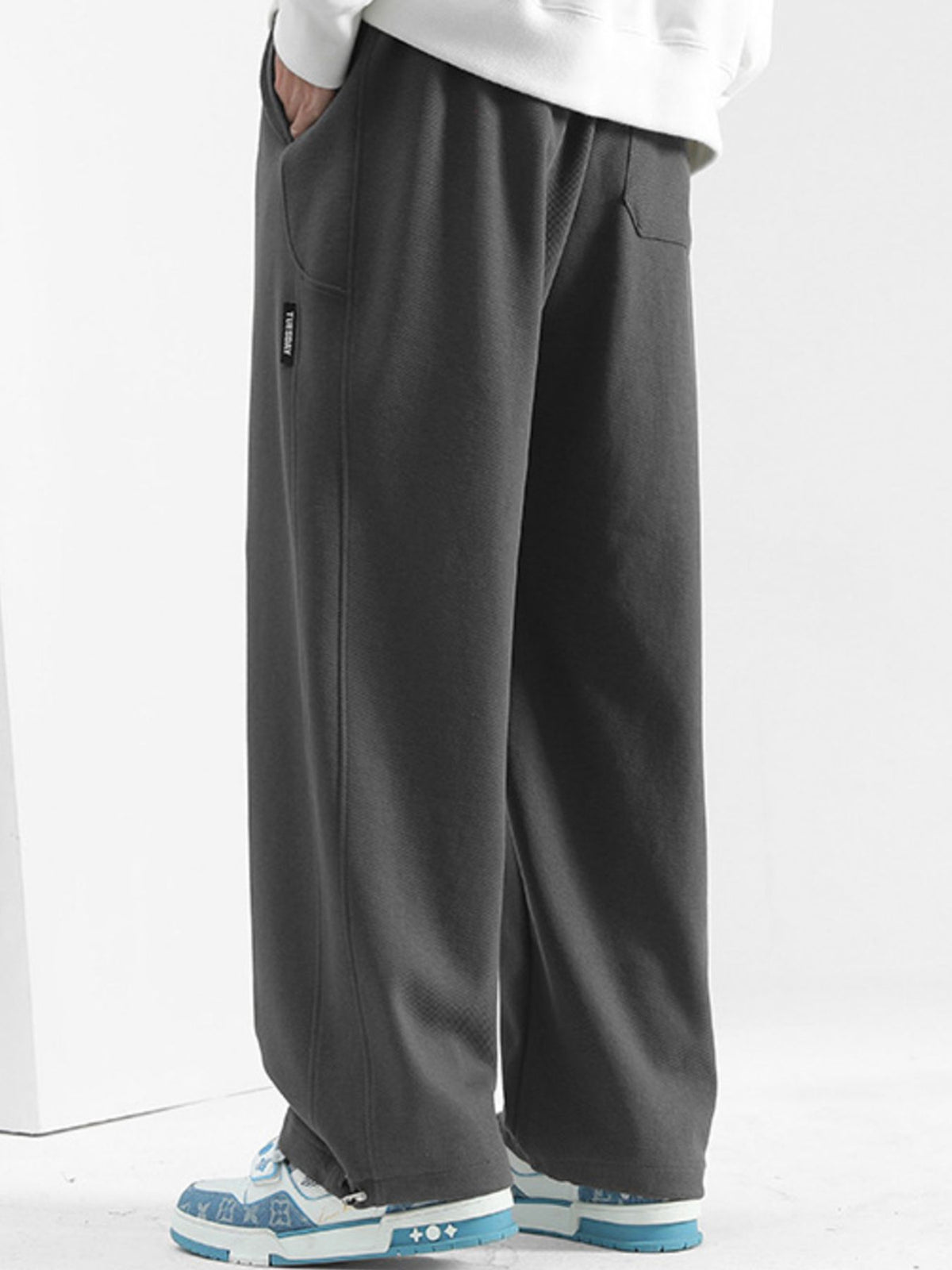 Men's Plus Size Casual Loose-Fit Drawstring Pants by Partner Label